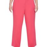 Calvin Klein Plus Size Wide-Leg Scuba Crepe Pants Women's 24W Rosebud Zip Fly