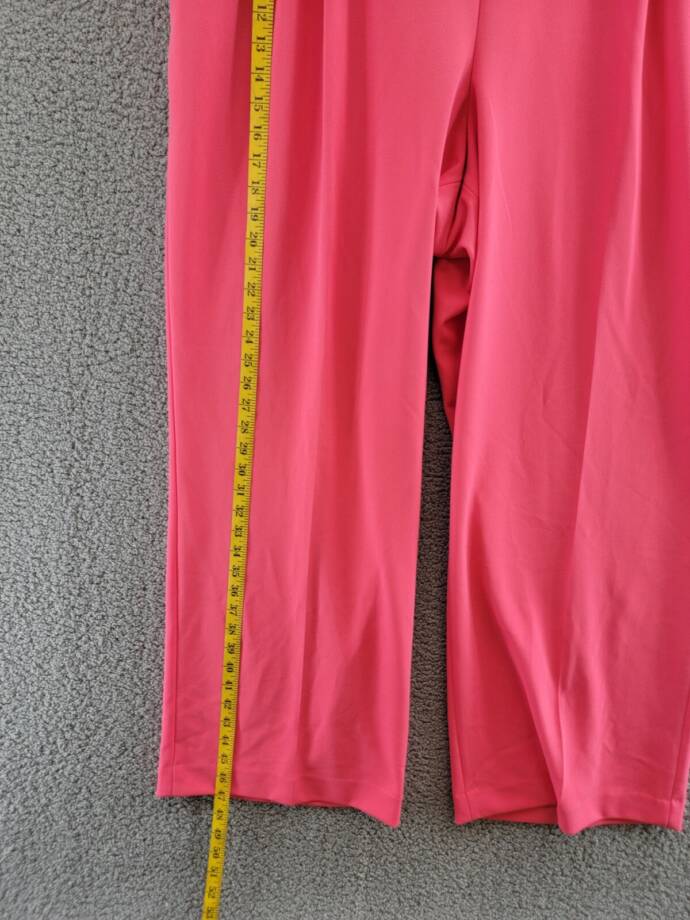 Calvin Klein Plus Size Wide-Leg Scuba Crepe Pants Women's 24W Rosebud Zip Fly