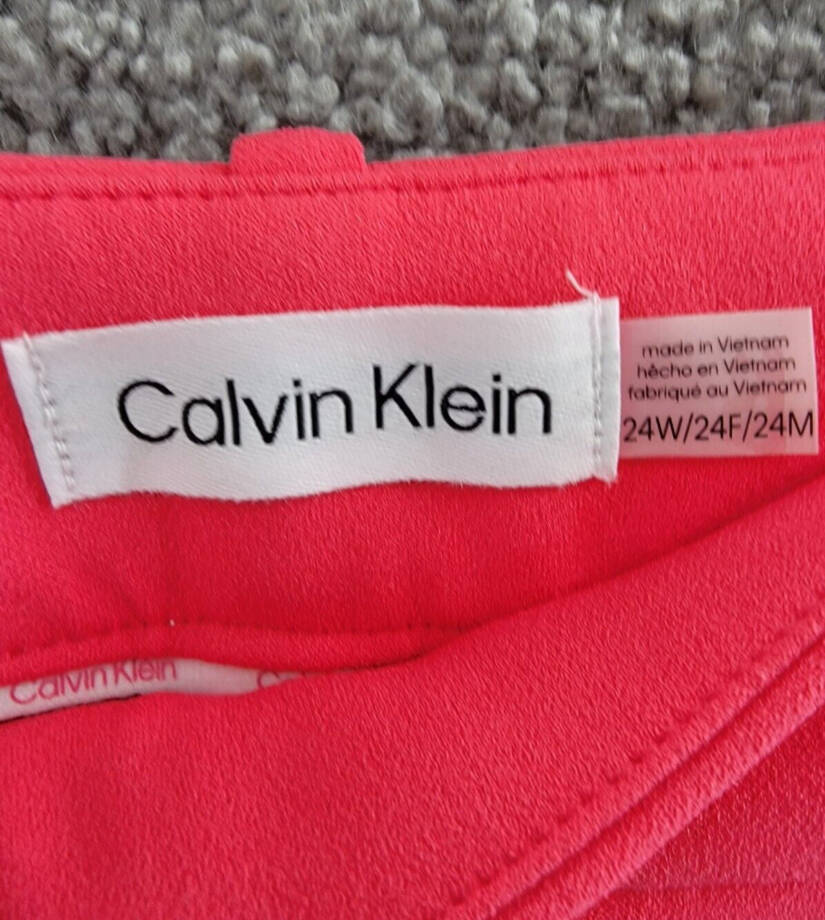 Calvin Klein Plus Size Wide-Leg Scuba Crepe Pants Women's 24W Rosebud Zip Fly