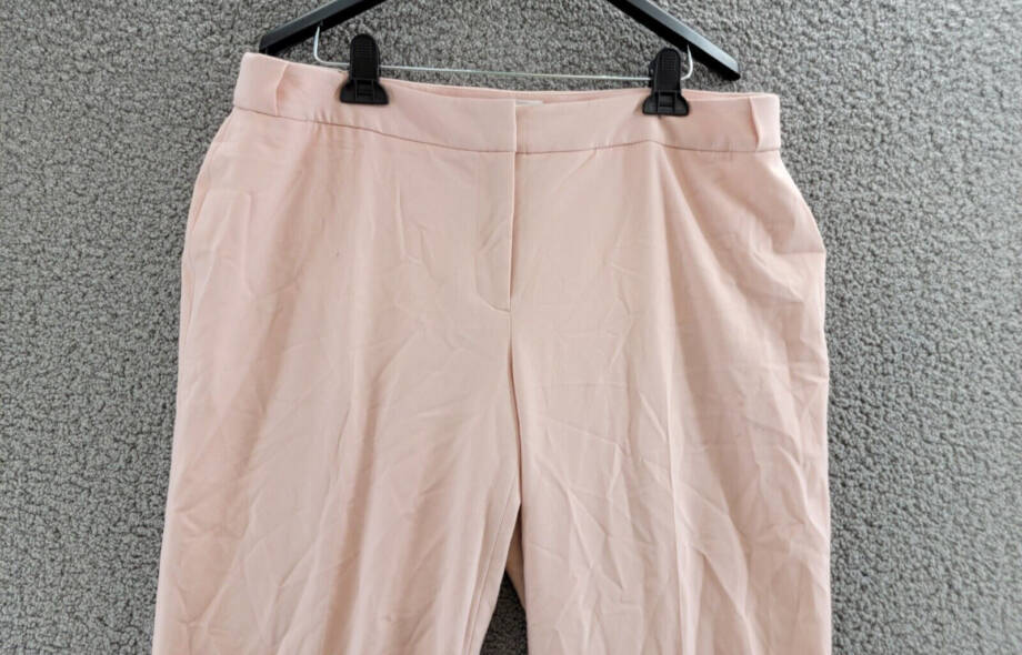 Calvin Klein Plus Size Solid Crepe Ankle Pants Women's 14W Petal Pink Zip Fly
