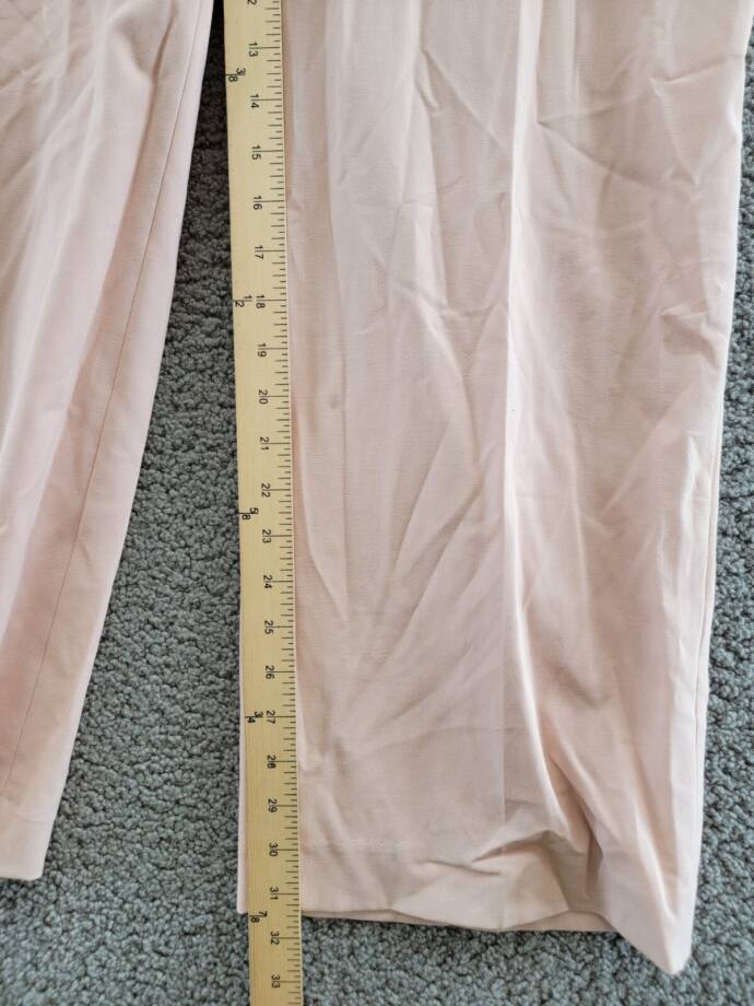 Calvin Klein Plus Size Solid Crepe Ankle Pants Women's 14W Petal Pink Zip Fly
