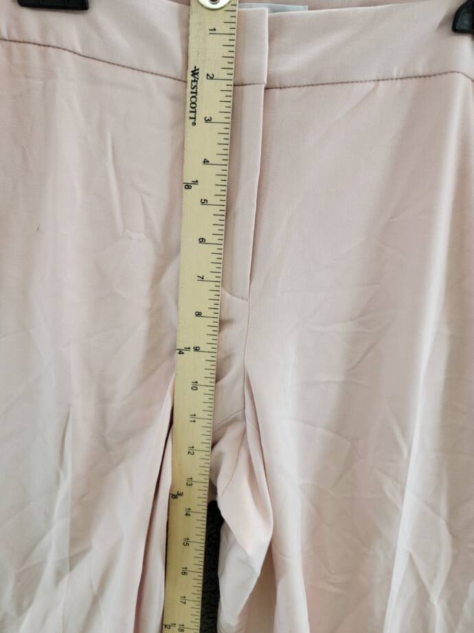 Calvin Klein Plus Size Solid Crepe Ankle Pants Women's 14W Petal Pink Zip Fly