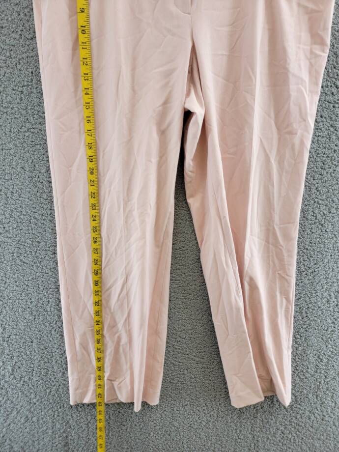 Calvin Klein Plus Size Solid Crepe Ankle Pants Women's 14W Petal Pink Zip Fly