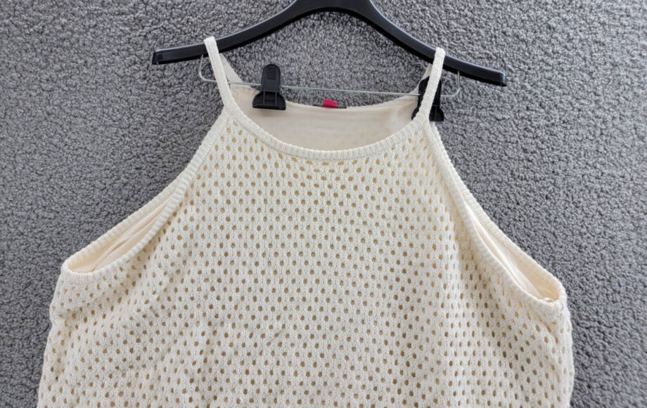 Vince Camuto Plus Size Fringed Crochet Stitch Top Women's 3X Ivory Pullover