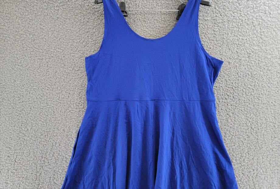 MSK Plus Size Pullover Dress Women's 2X Blue Side Pockets Scoop Neck Sleeveless