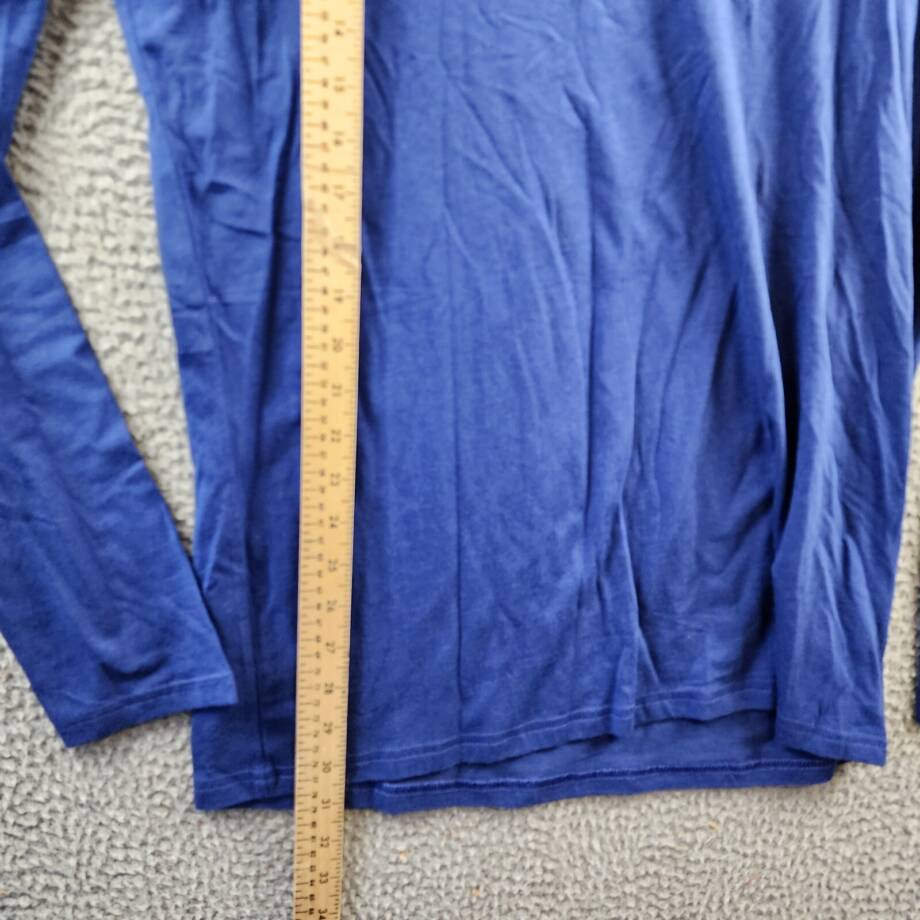 Polo Ralph Lauren Logo-Print Jersey Shirt Men's M Blue Crew Neck Long Sleeve