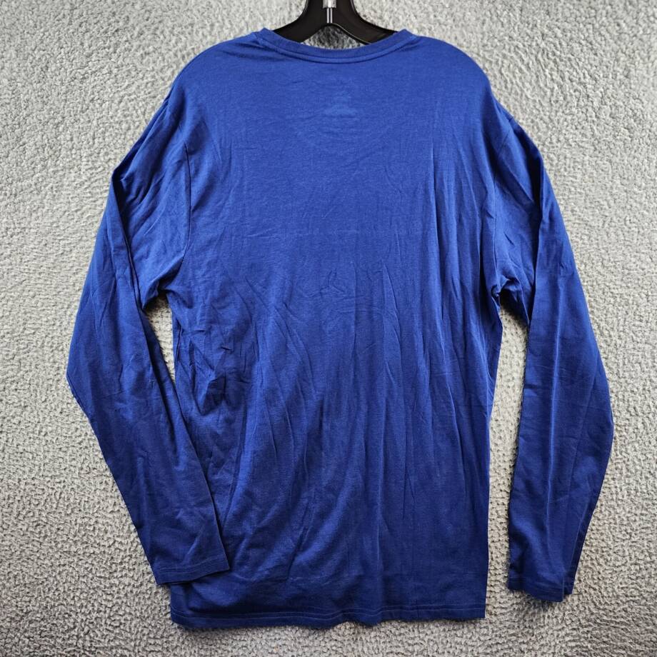 Polo Ralph Lauren Logo-Print Jersey Shirt Men's M Blue Crew Neck Long Sleeve