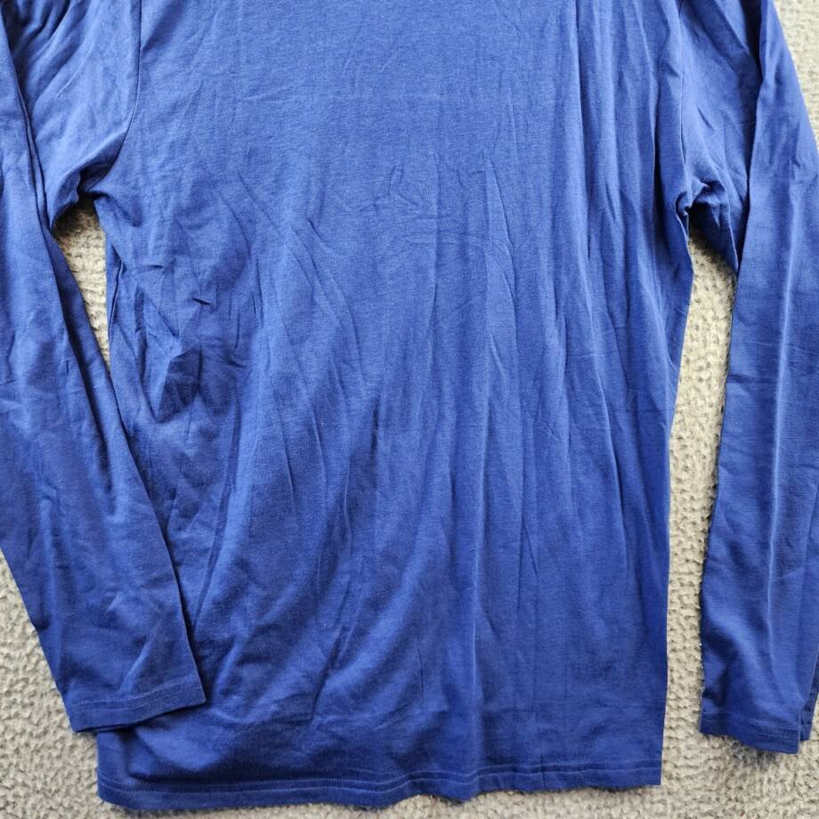 Polo Ralph Lauren Logo-Print Jersey Shirt Men's M Blue Crew Neck Long Sleeve