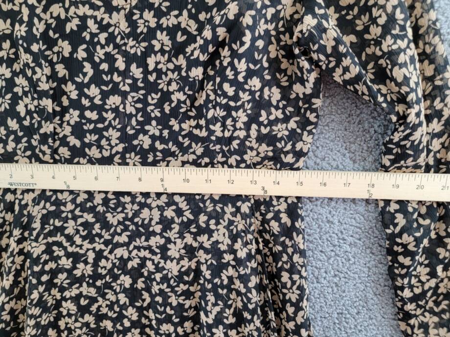 Tommy Hilfiger Crossover-Hem Midi Dress Women's 8 Black/Tan Back Zip Closure