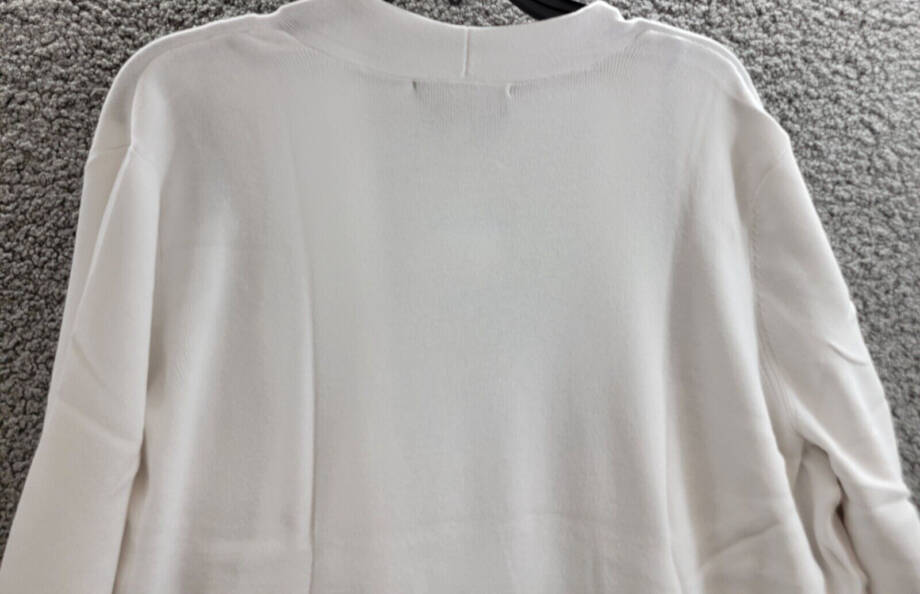Kasper Open-Front Long-Sleeve Sweater Women's XL White Solid Collarless Pull On