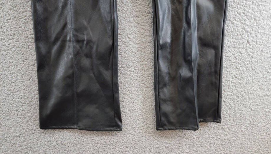 French Connection Claudia Faux-Leather Kick-Flare Pants Womens 10 Black Back Zip