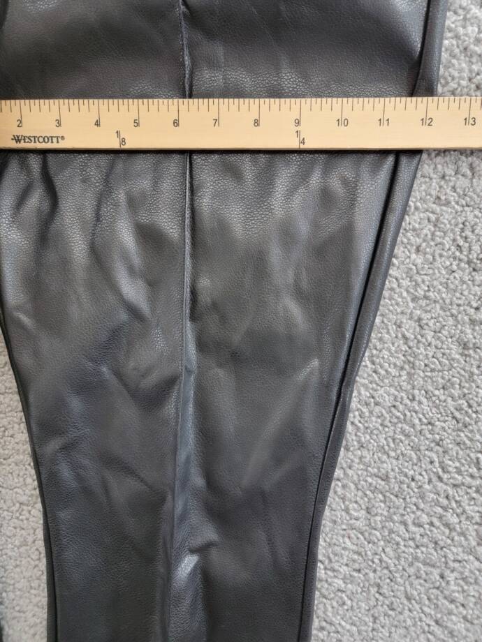 French Connection Claudia Faux-Leather Kick-Flare Pants Womens 10 Black Back Zip