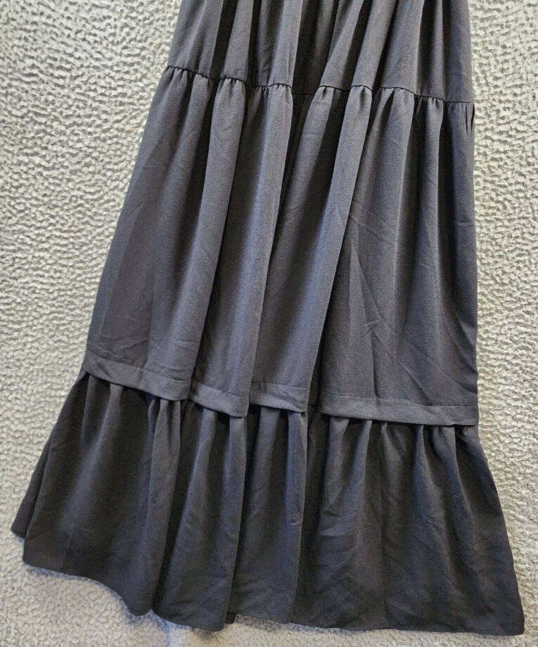 1.STATE Tie Shoulder Midi Dress Women's XXS Rich Black Sleeveless Lined Pullover