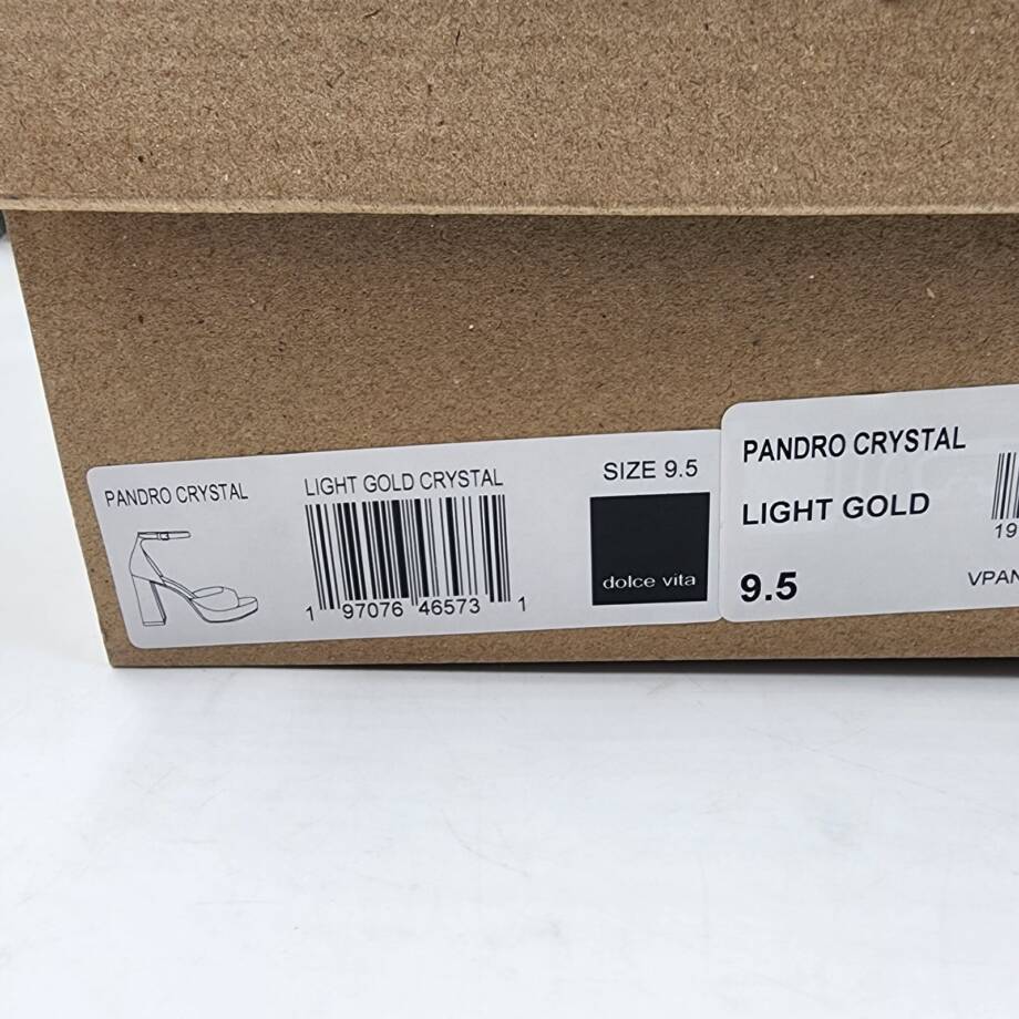 Dolce Vita Pandro Crystal Embellished Block Heels Women's 9.5 Light Gold