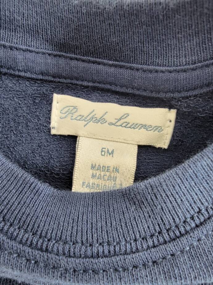 Ralph Lauren Ruffle Tracksuit Baby Girls' 6M Rustic Navy Crew Neck Long Sleeve
