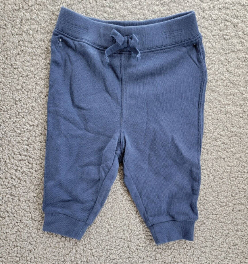 Ralph Lauren Ruffle Tracksuit Baby Girls' 6M Rustic Navy Crew Neck Long Sleeve