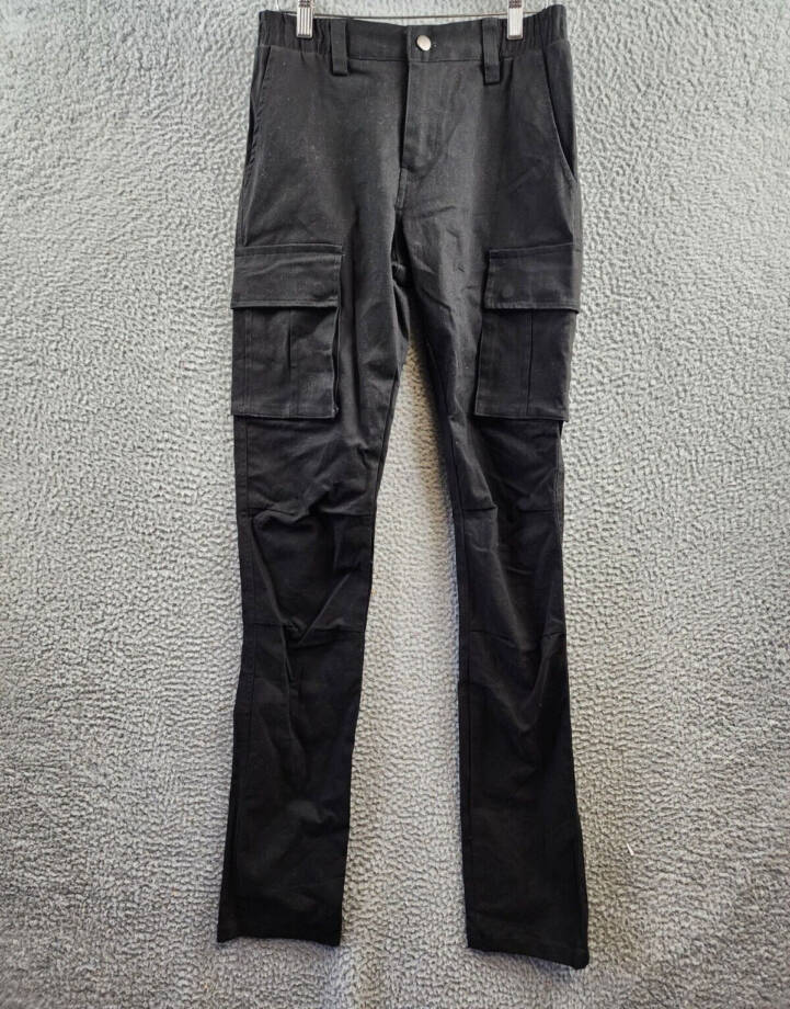 American Stitch Fixed Waist Pants Men's S Black Belt Loops Mid Rise Straight Leg