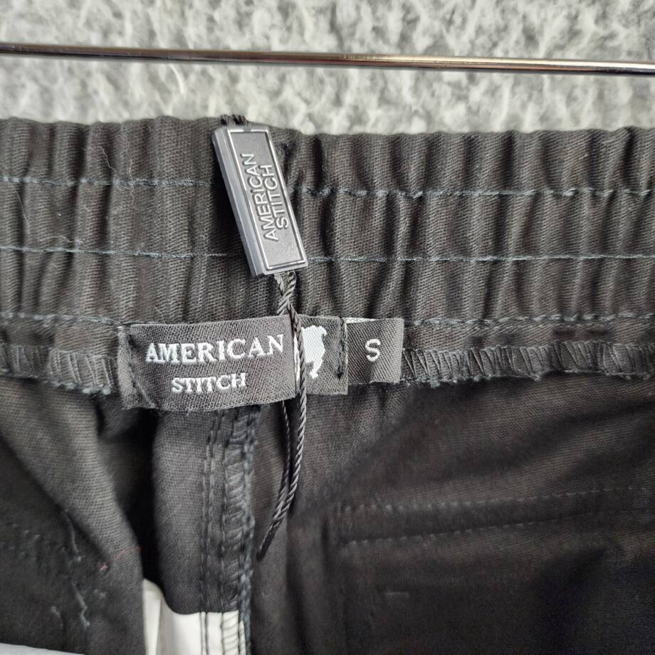 American Stitch Fixed Waist Pants Men's S Black Belt Loops Mid Rise Straight Leg