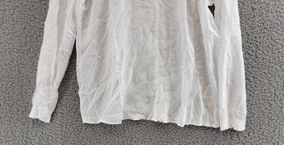 Velvet by Graham & Spencer Samantha Bishop Sleeve Split Neck Blouse Women's L