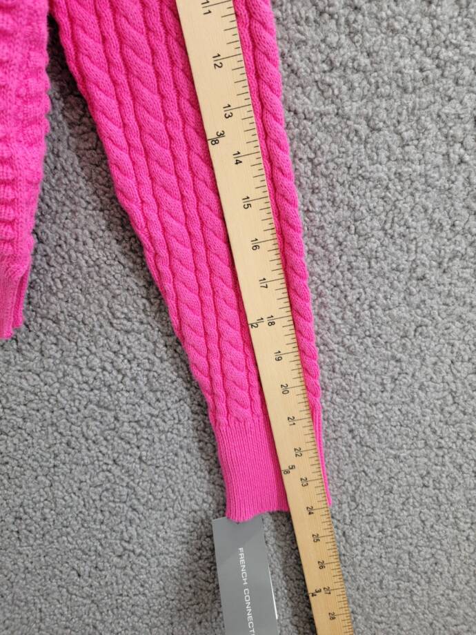 French Connection Mozart Popcorn Sweater Women's M Bright Prosecco Pink L/S