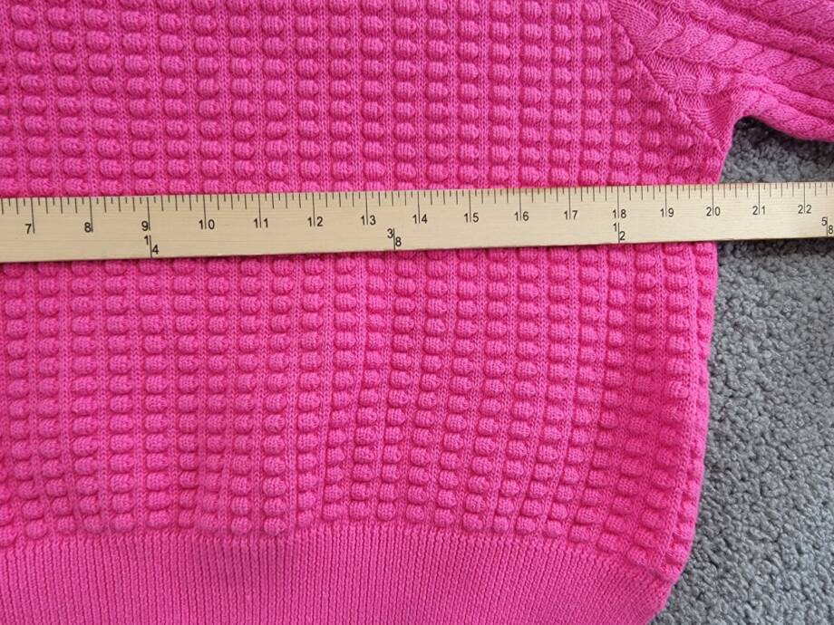 French Connection Mozart Popcorn Sweater Women's M Bright Prosecco Pink L/S