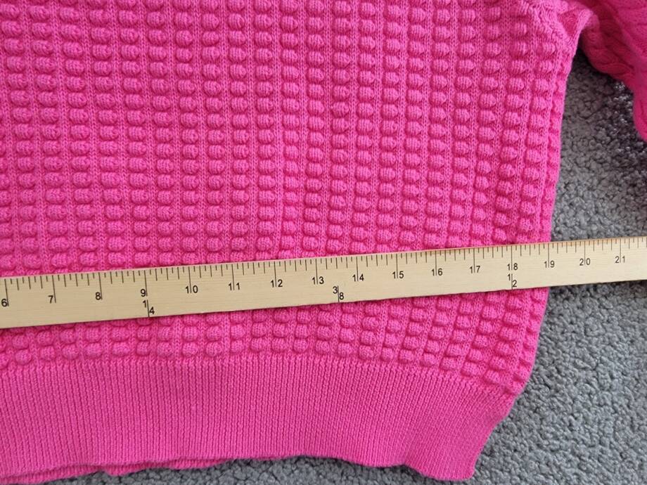 French Connection Mozart Popcorn Sweater Women's M Bright Prosecco Pink L/S