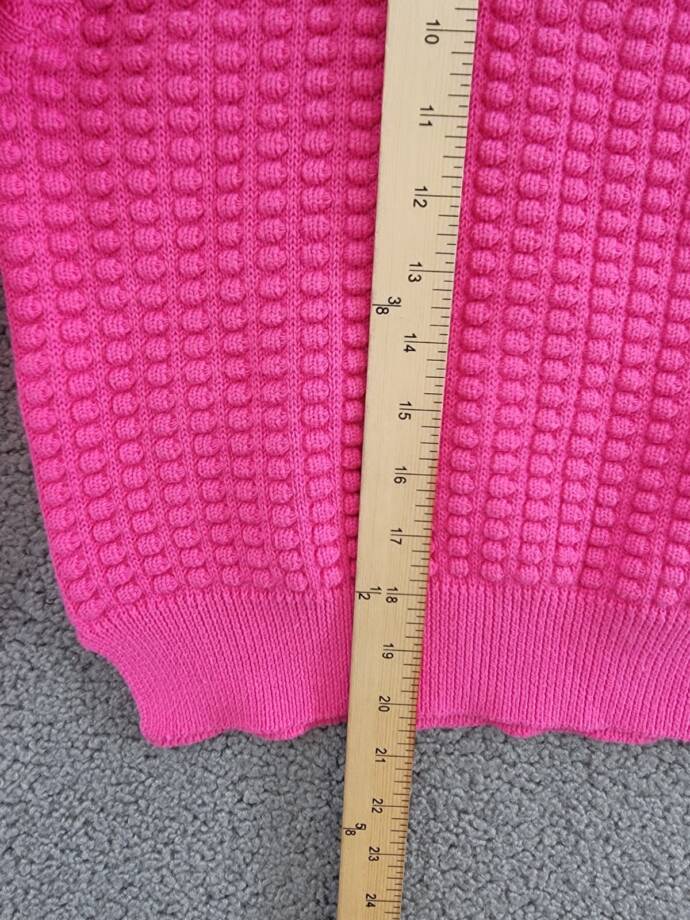 French Connection Mozart Popcorn Sweater Women's M Bright Prosecco Pink L/S