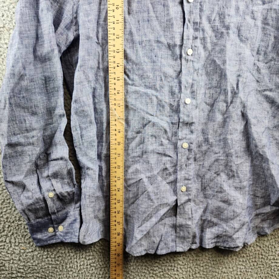 The Men's Store at Bloomingdale's Linen Yarn-Dyed Classic Fit Shirt Men's L Blue