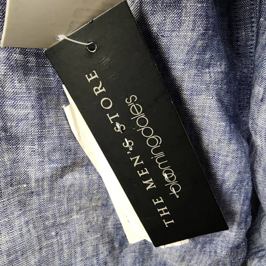 The Men's Store at Bloomingdale's Linen Yarn-Dyed Classic Fit Shirt Men's L Blue