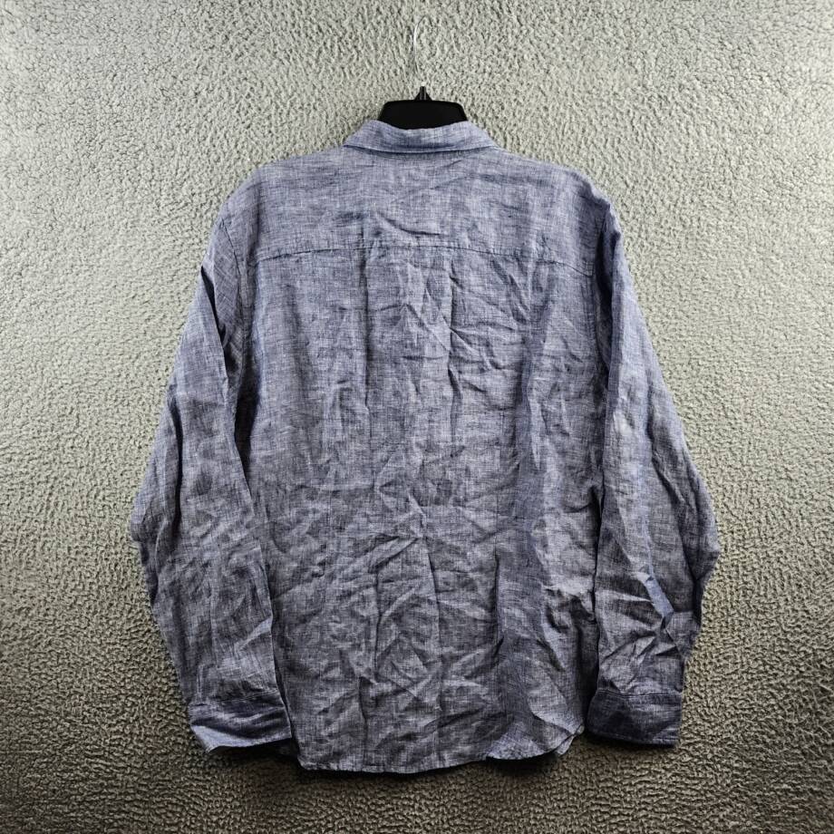 The Men's Store at Bloomingdale's Linen Yarn-Dyed Classic Fit Shirt Men's L Blue