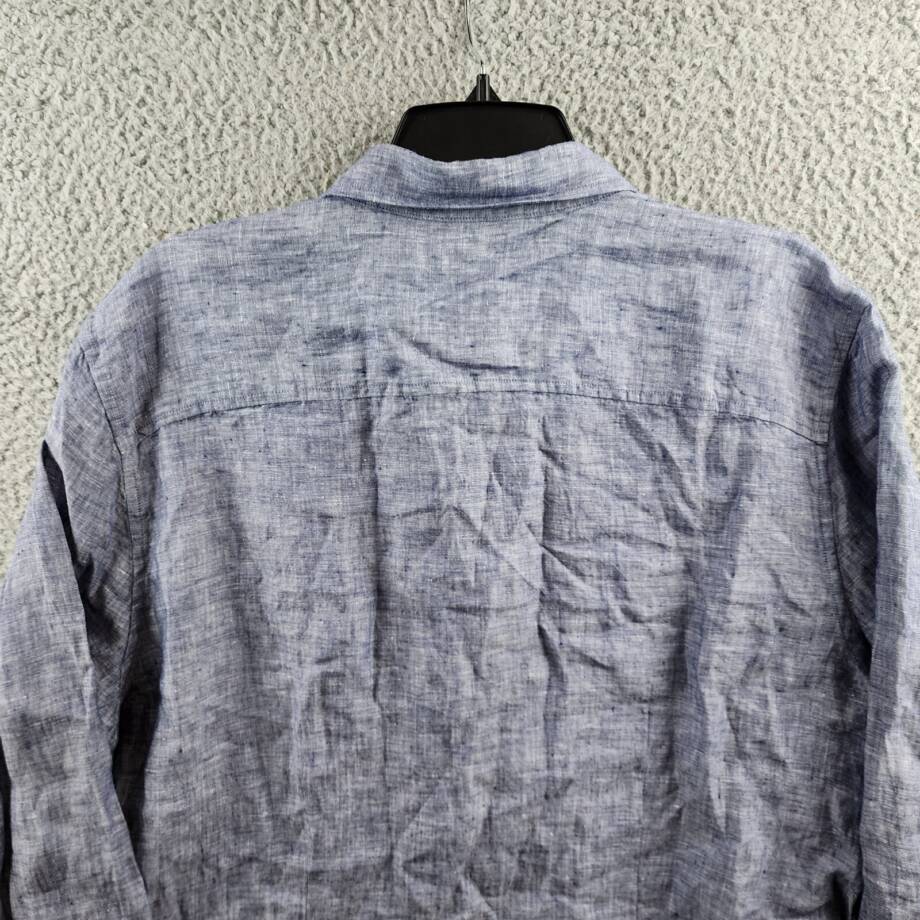The Men's Store at Bloomingdale's Linen Yarn-Dyed Classic Fit Shirt Men's L Blue