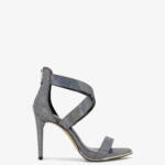 Kenneth Cole Brooke Cross Strap Heeled Sandal Women's 6.5M Pewter Iridescent