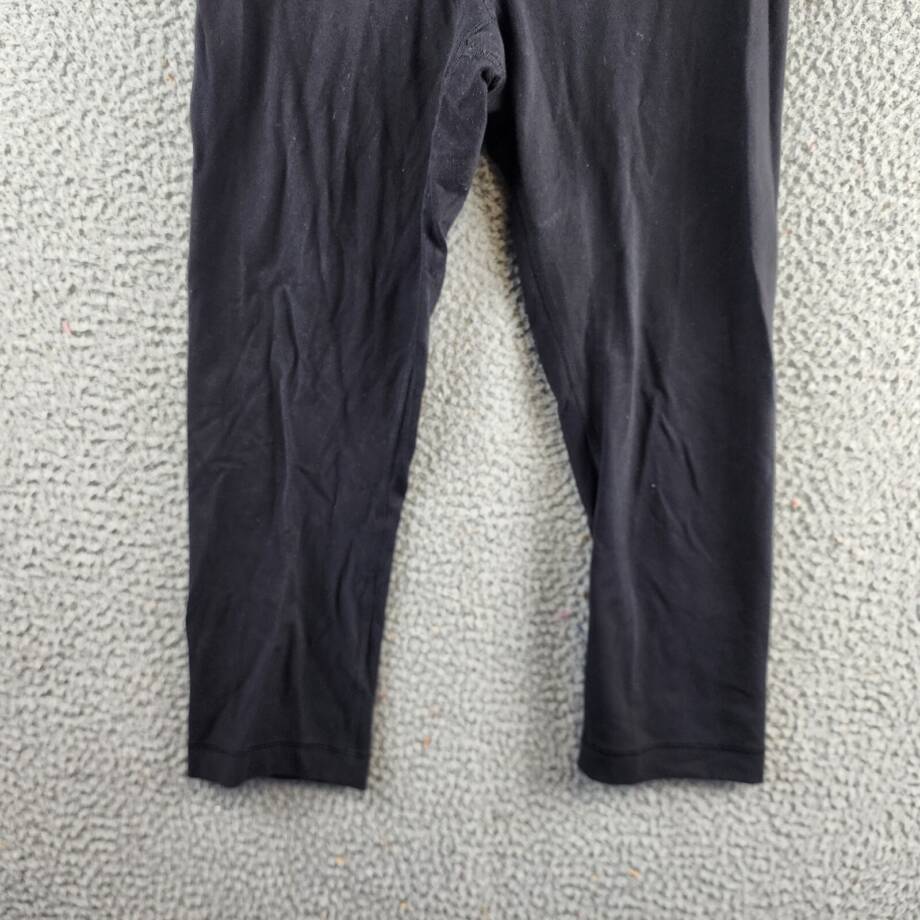 Lululemon Capri Leggings Women's Black Lime Stripe Waist Comfort Stretch
