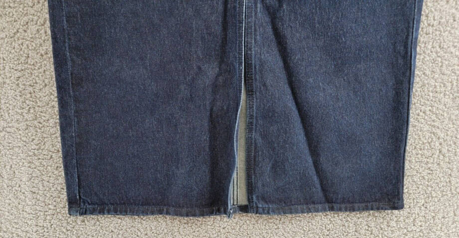 WeWoreWhat Denim Midi Skirt Women's M Raw Wash Front Slit Button Zip Closure