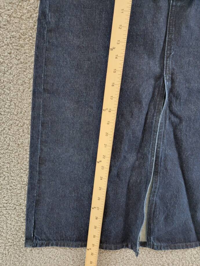 WeWoreWhat Denim Midi Skirt Women's M Raw Wash Front Slit Button Zip Closure