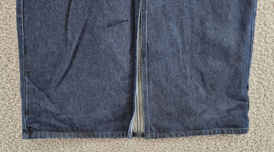 WeWoreWhat Denim Midi Skirt Women's S Raw Wash Front Slit Button Zip Closure