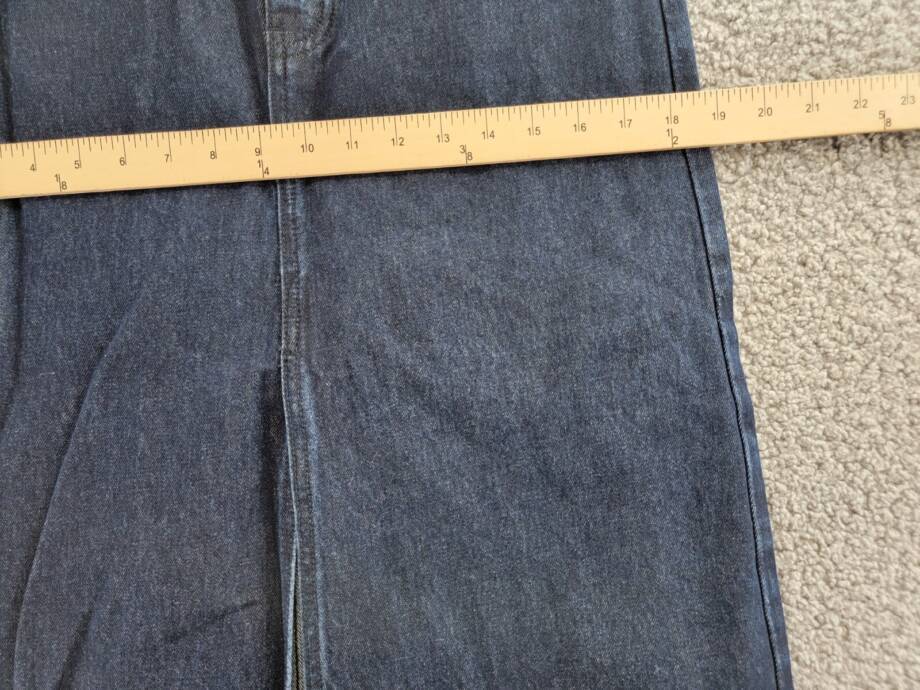 WeWoreWhat Denim Midi Skirt Women's S Raw Wash Front Slit Button Zip Closure