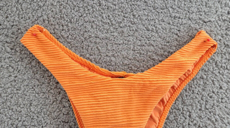 ViX Kayla Giulia Bikini Bottom Women's S Tangerine Ribbed Elastic Waist Pull On
