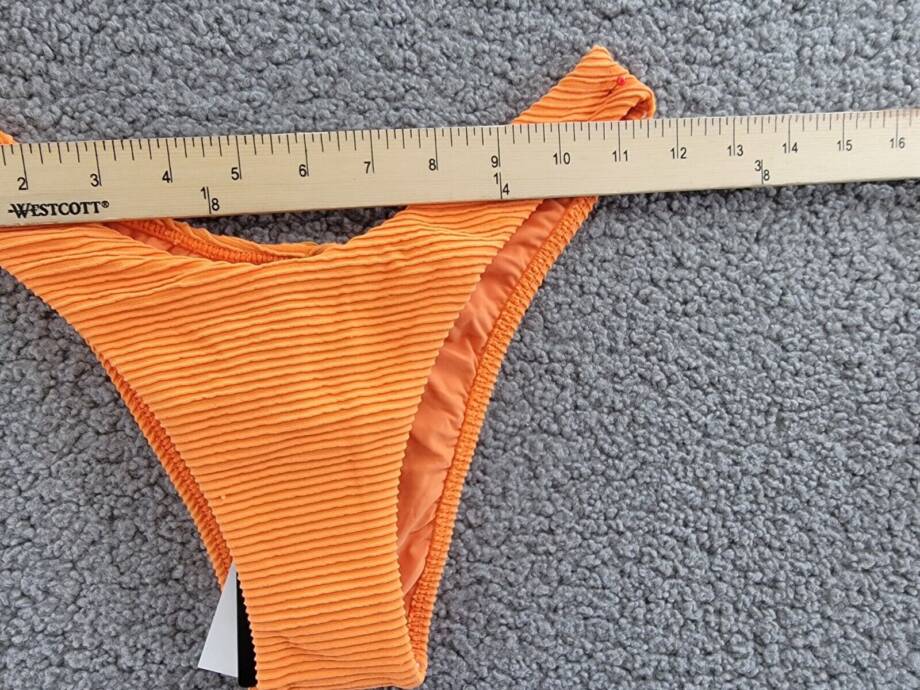 ViX Kayla Giulia Bikini Bottom Women's S Tangerine Ribbed Elastic Waist Pull On