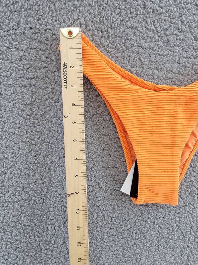 ViX Kayla Giulia Bikini Bottom Women's S Tangerine Ribbed Elastic Waist Pull On