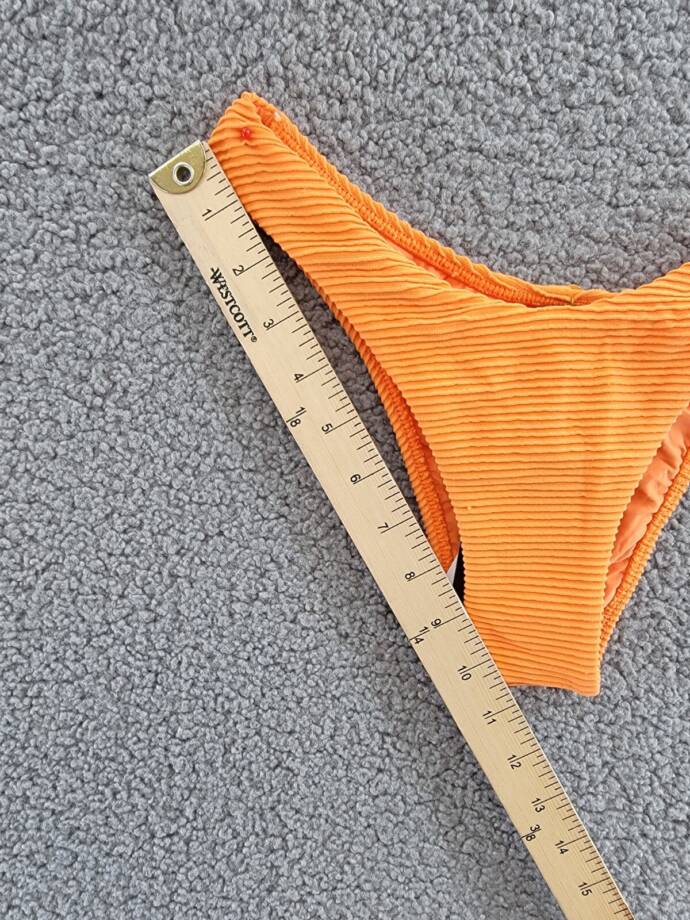 ViX Kayla Giulia Bikini Bottom Women's S Tangerine Ribbed Elastic Waist Pull On