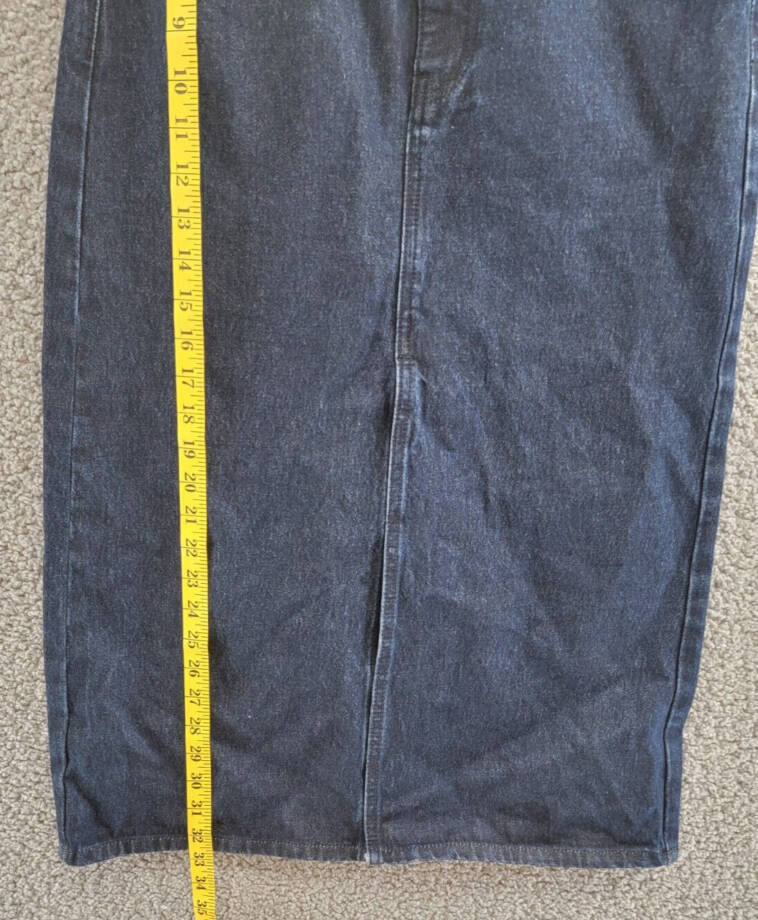 WeWoreWhat Denim High Rise MIDI Skirt Womens XS Raw Wash 5-pocket Button Closure