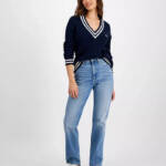 Tommy Jeans Julie Straight-Leg Button-Waist Jeans Women's 32/28 Denim Light