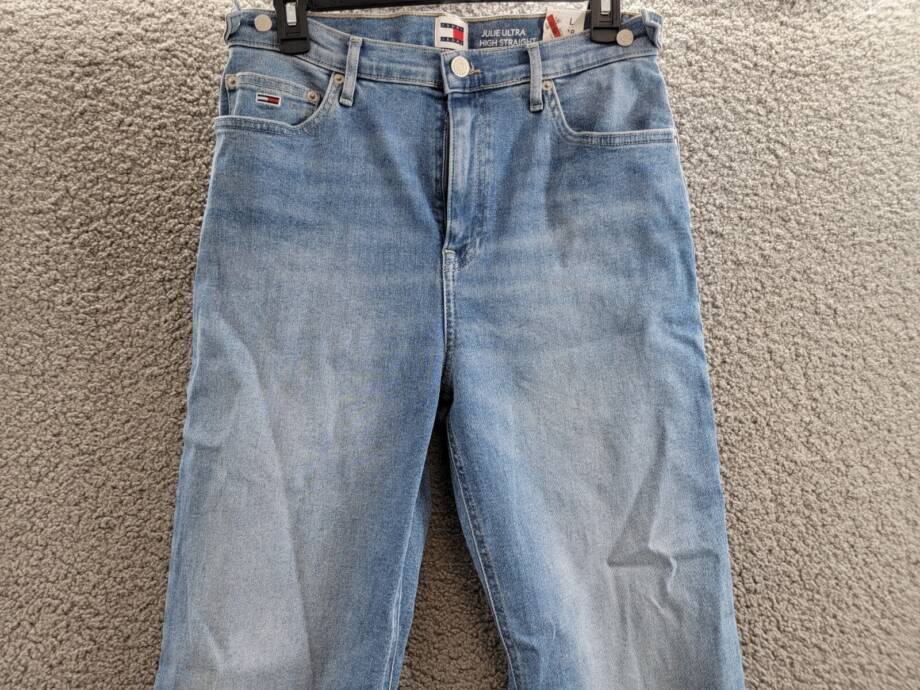 Tommy Jeans Julie Straight-Leg Button-Waist Jeans Women's 32/28 Denim Light