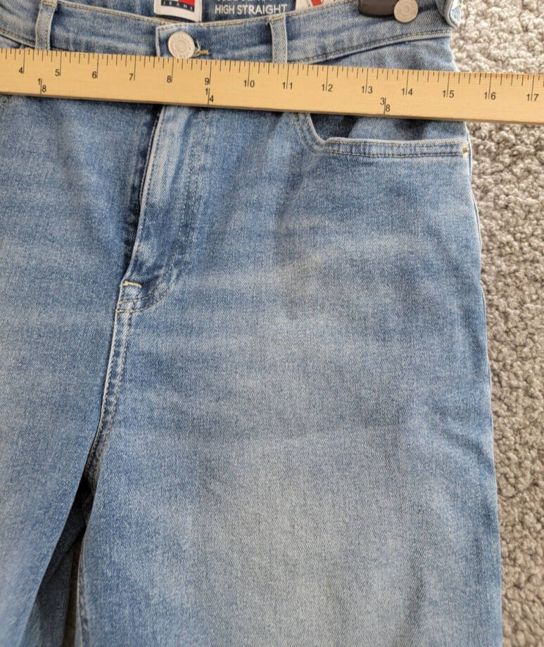 Tommy Jeans Julie Straight-Leg Button-Waist Jeans Women's 32/28 Denim Light