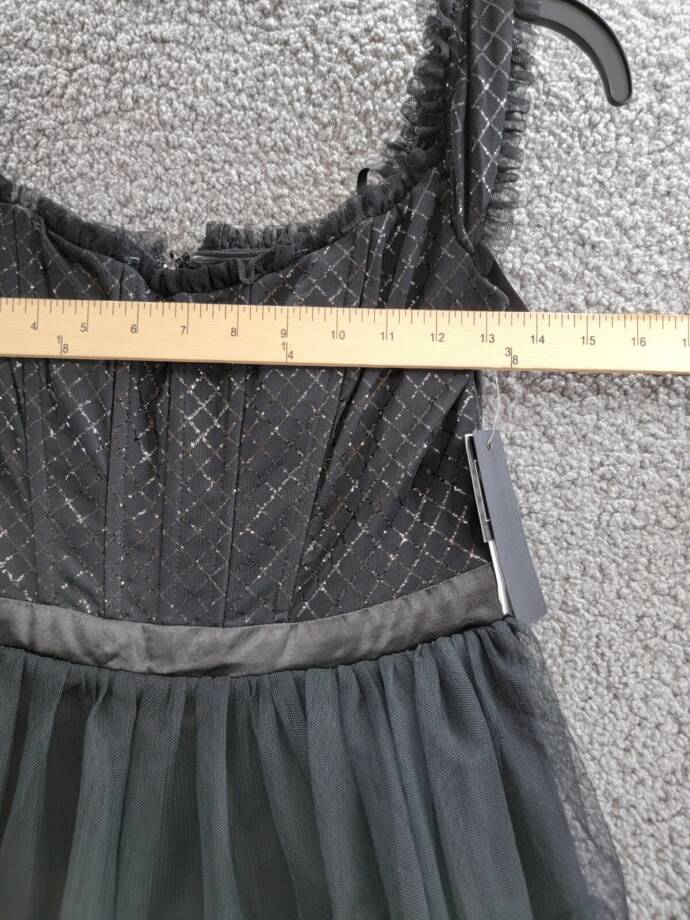 City Studio Tiered Mesh Off-The-Shoulder Fit & Flare Dress Juniors' 9/10 Black