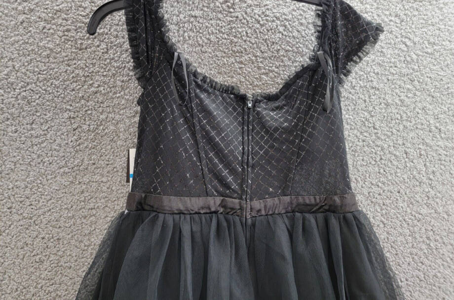 City Studio Tiered Mesh Off-The-Shoulder Fit & Flare Dress Juniors' 9/10 Black