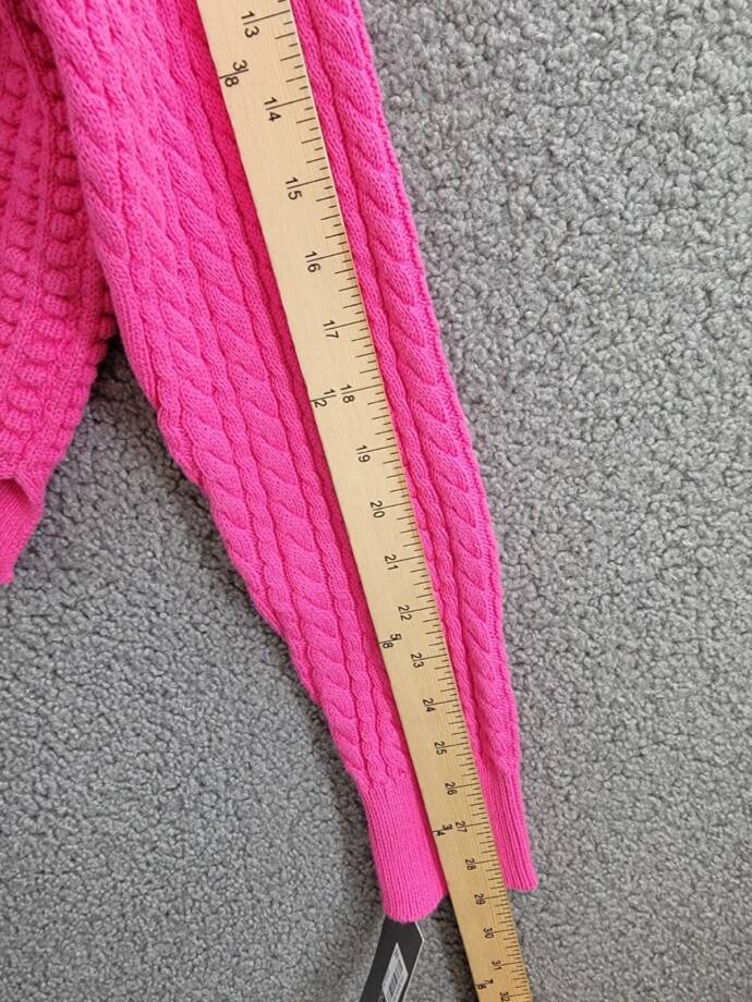 French Connection Mozart Popcorn Sweater Women's XL Bright Prosecco Pink L/S