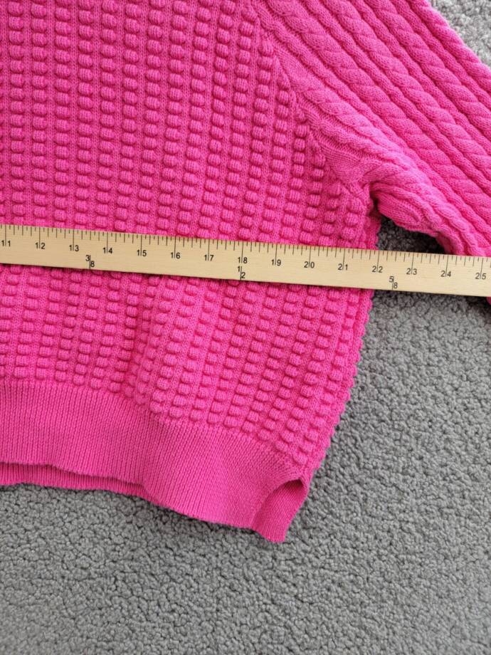 French Connection Mozart Popcorn Sweater Women's XL Bright Prosecco Pink L/S