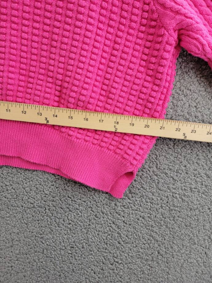 French Connection Mozart Popcorn Sweater Women's XL Bright Prosecco Pink L/S